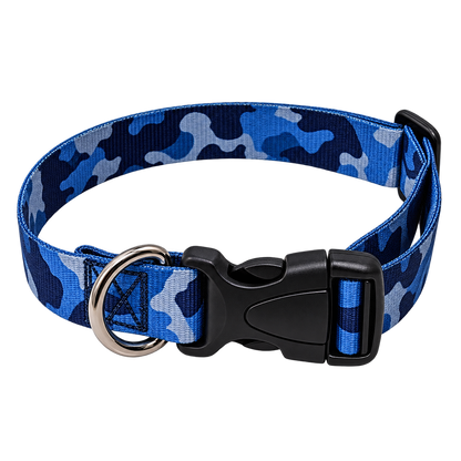 Collar para Perro Ajustable de Reata Premium azul + Collar de identificación