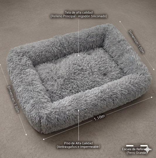 Cama PREMIUM antiestrés cuadrada Dumapets
