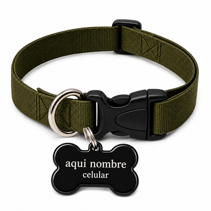 Collar para Perro Ajustable de Reata Premium  + Collar de identificación